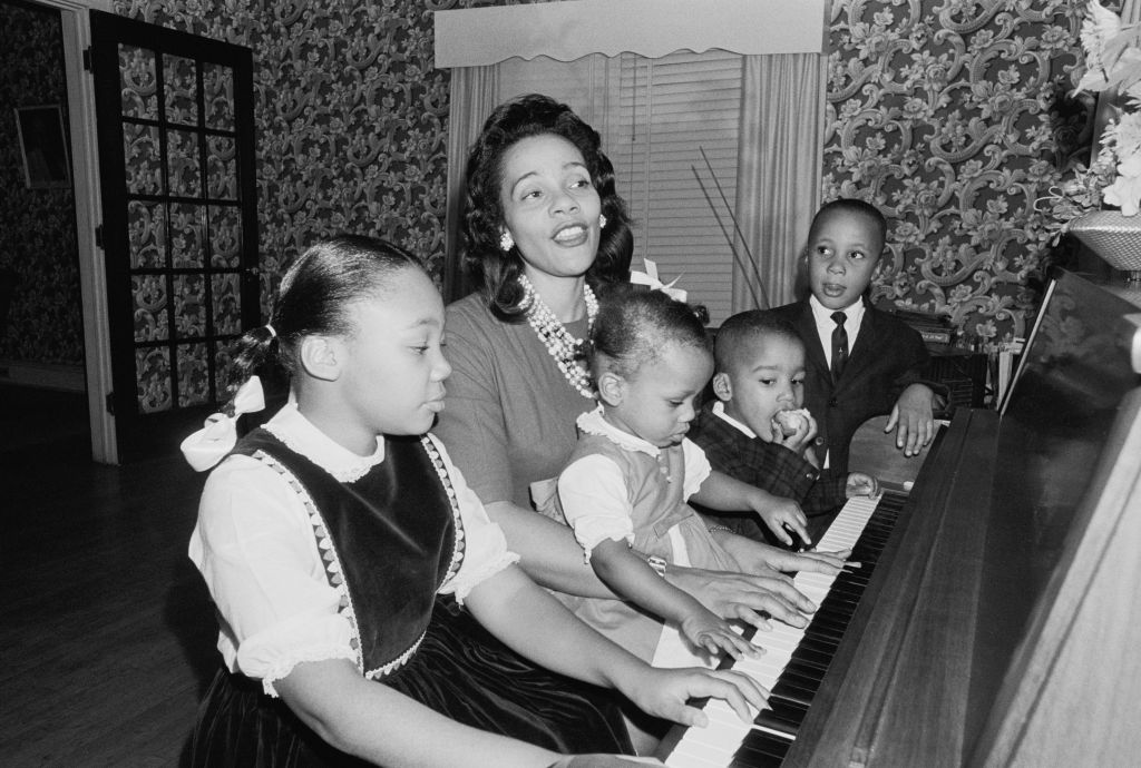 Coretta Scott King & Children At Piano