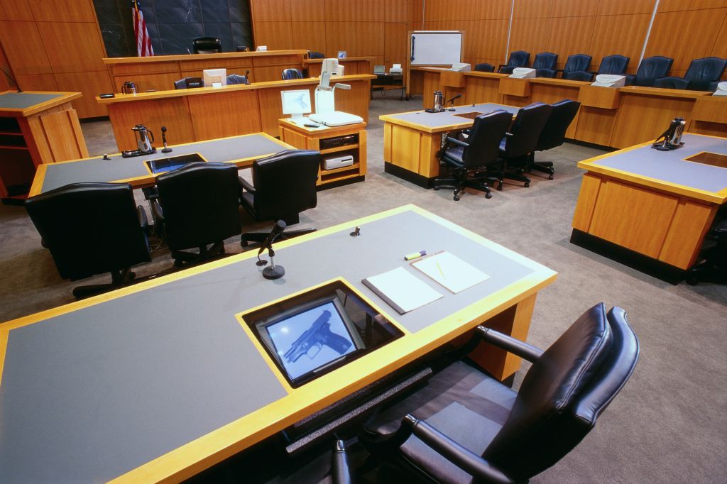 Interior of Courtroom with Computers
