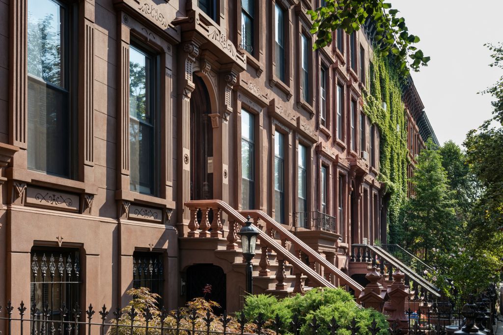 Brownstone Rowhouses in the Bedford-Stuyvesant Historic District in Brooklyn