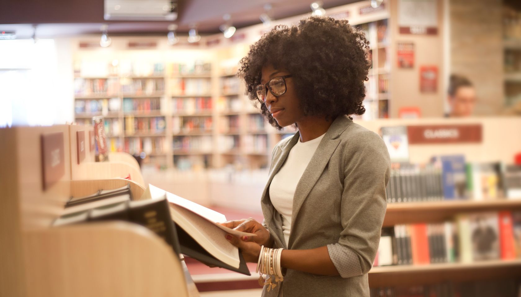 African women at bookstore