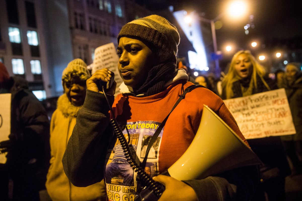 Daughter Of Eric Garner Leads Protest March In Staten Island
