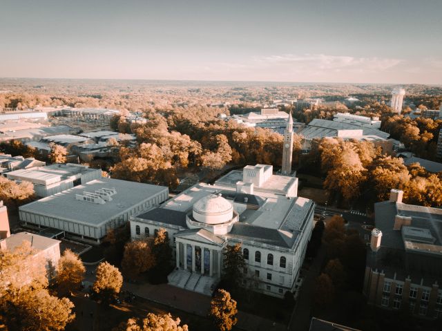 Aerial shot of UNC Campus