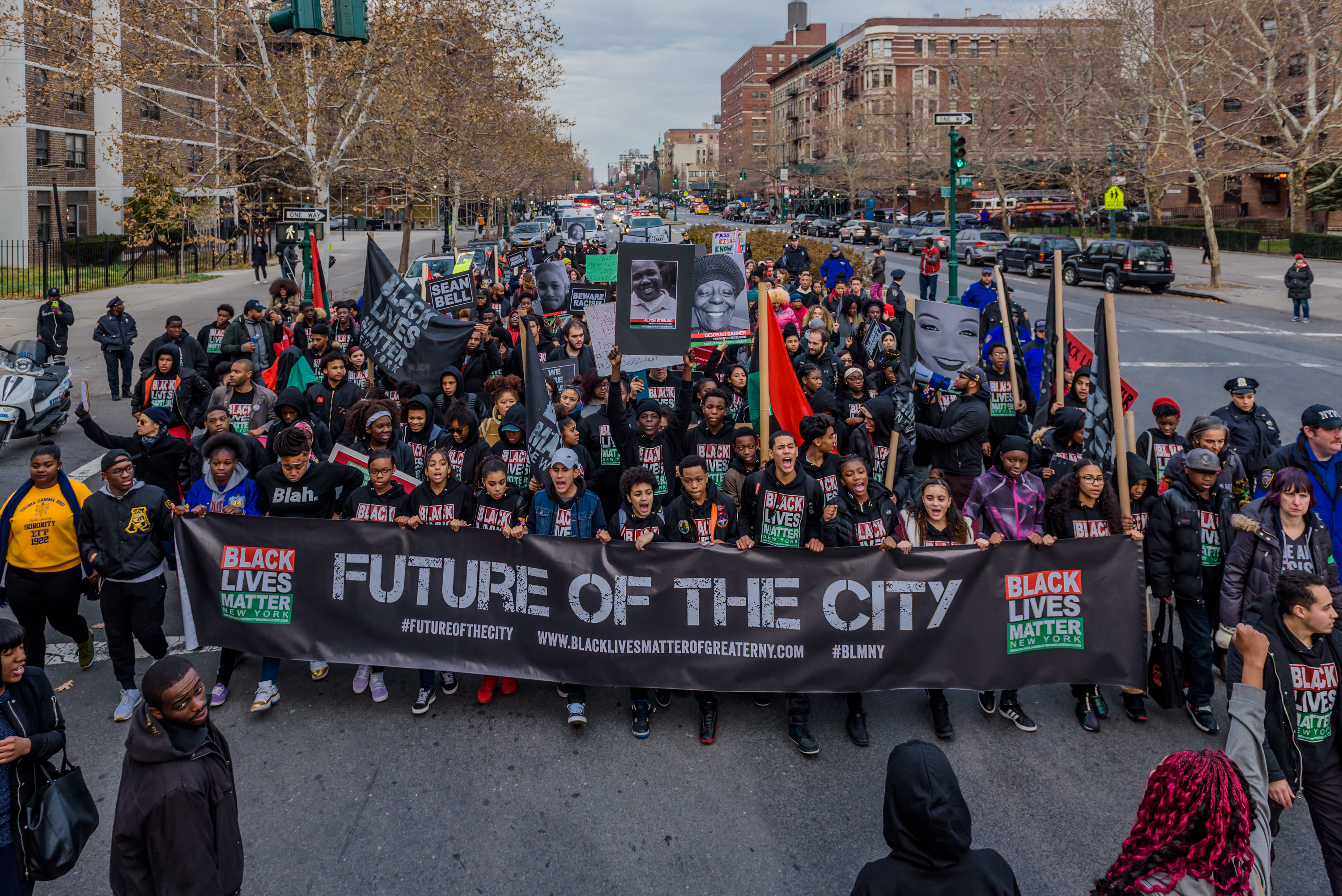Students from South Bronx Community Charter High School with...