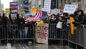 Anti-Trump Protestors Rally In Toronto