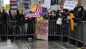 Anti-Trump Protestors Rally In Toronto