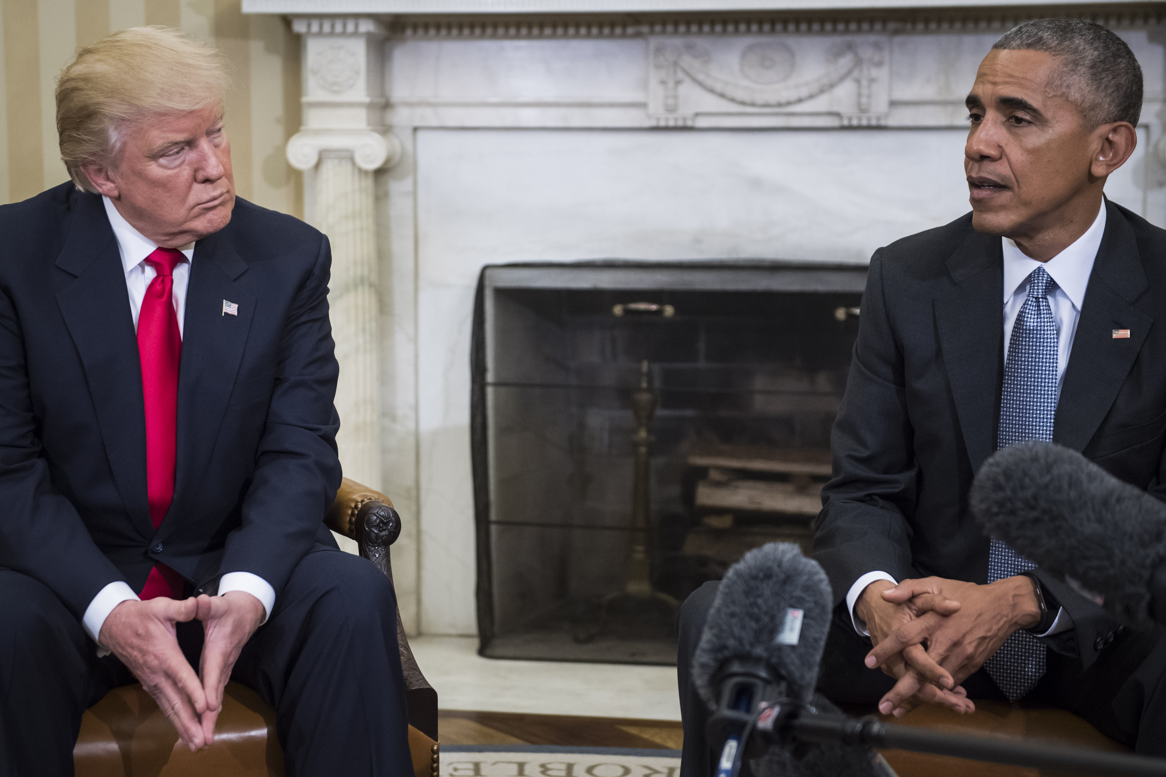 Republican presidential elect Donald Trump meets with