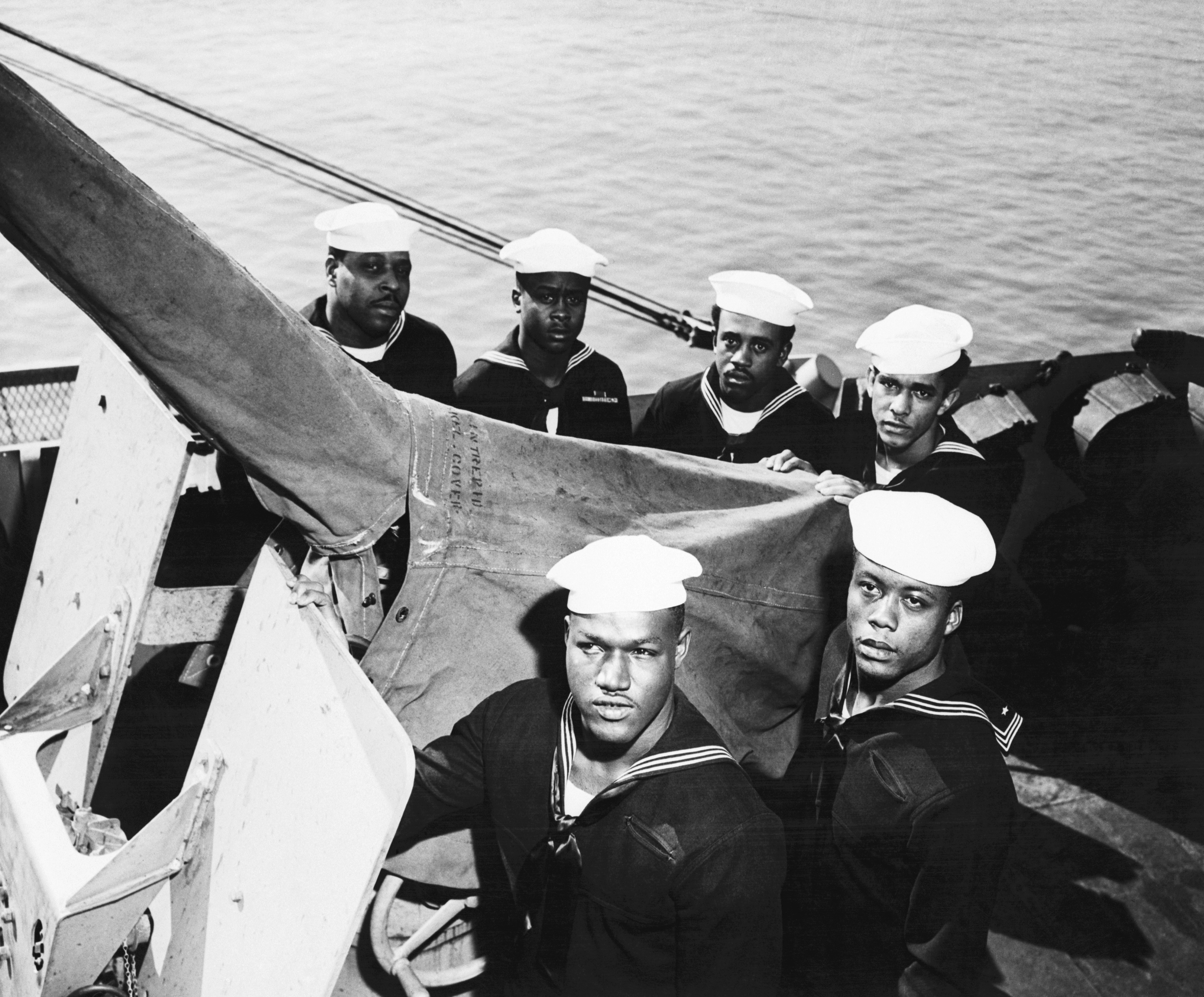 Heroic Black Sailors Posing with Gun