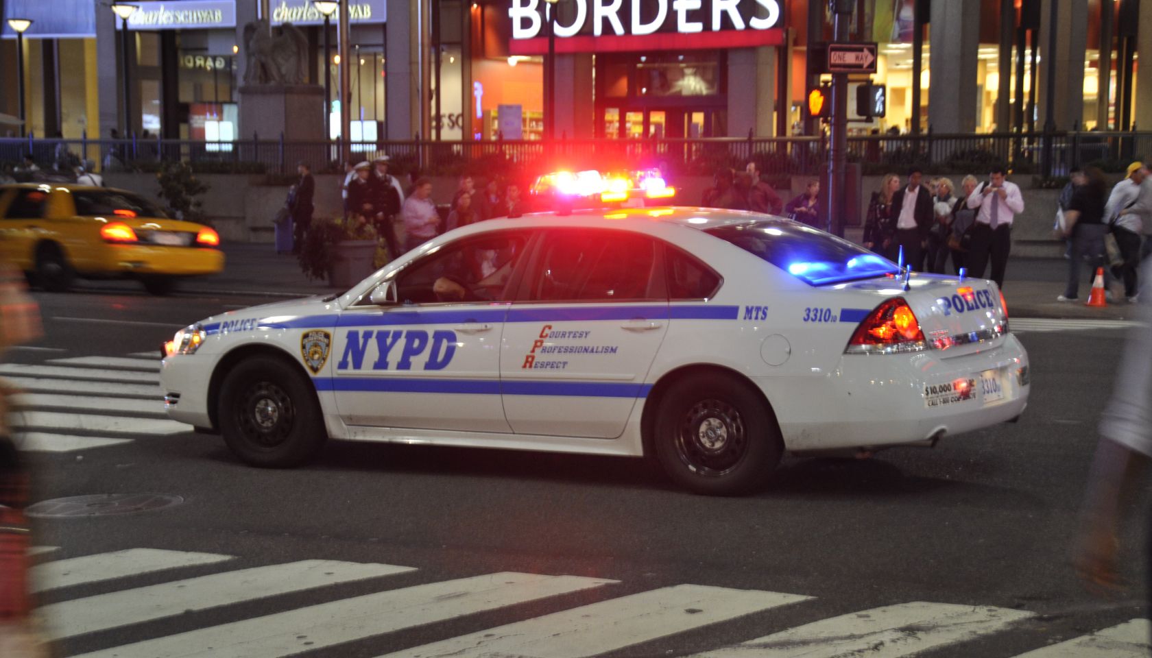 police car on a emergency call