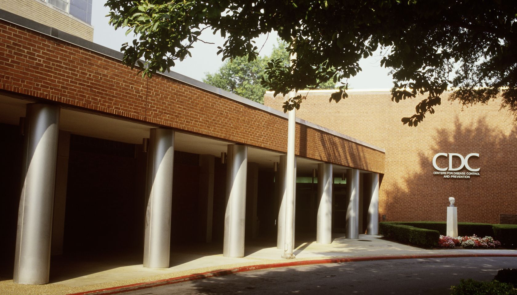 The front entrance of the Center for Disease Control and Prevention (CDC) in Atlanta, Georgia.