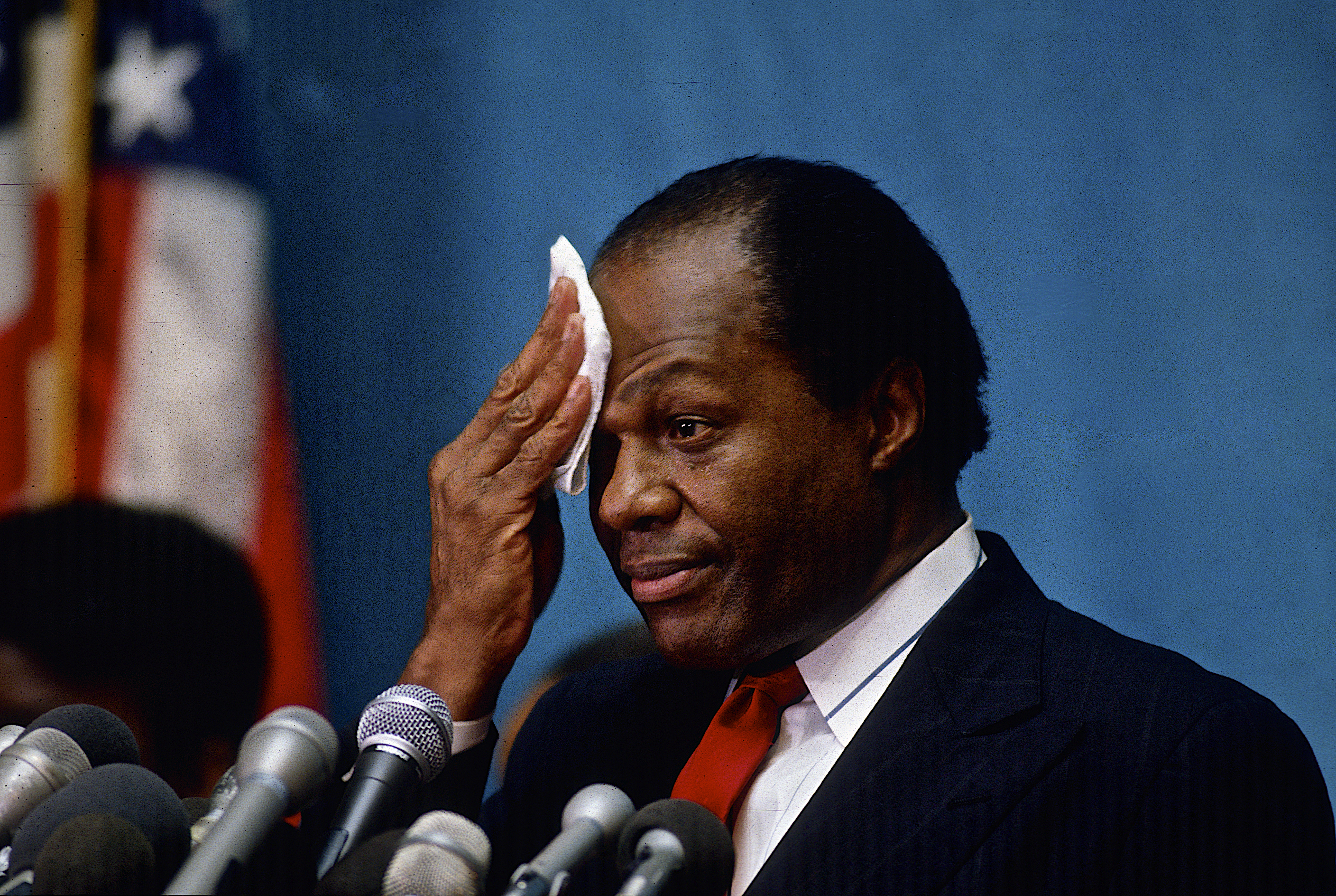 Mayor Marion Barry at News conference