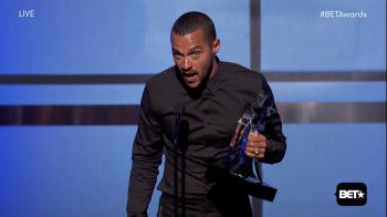 Jesse Williams accepting the 'Humanitarian Award' at the BET Awards as seen on BET