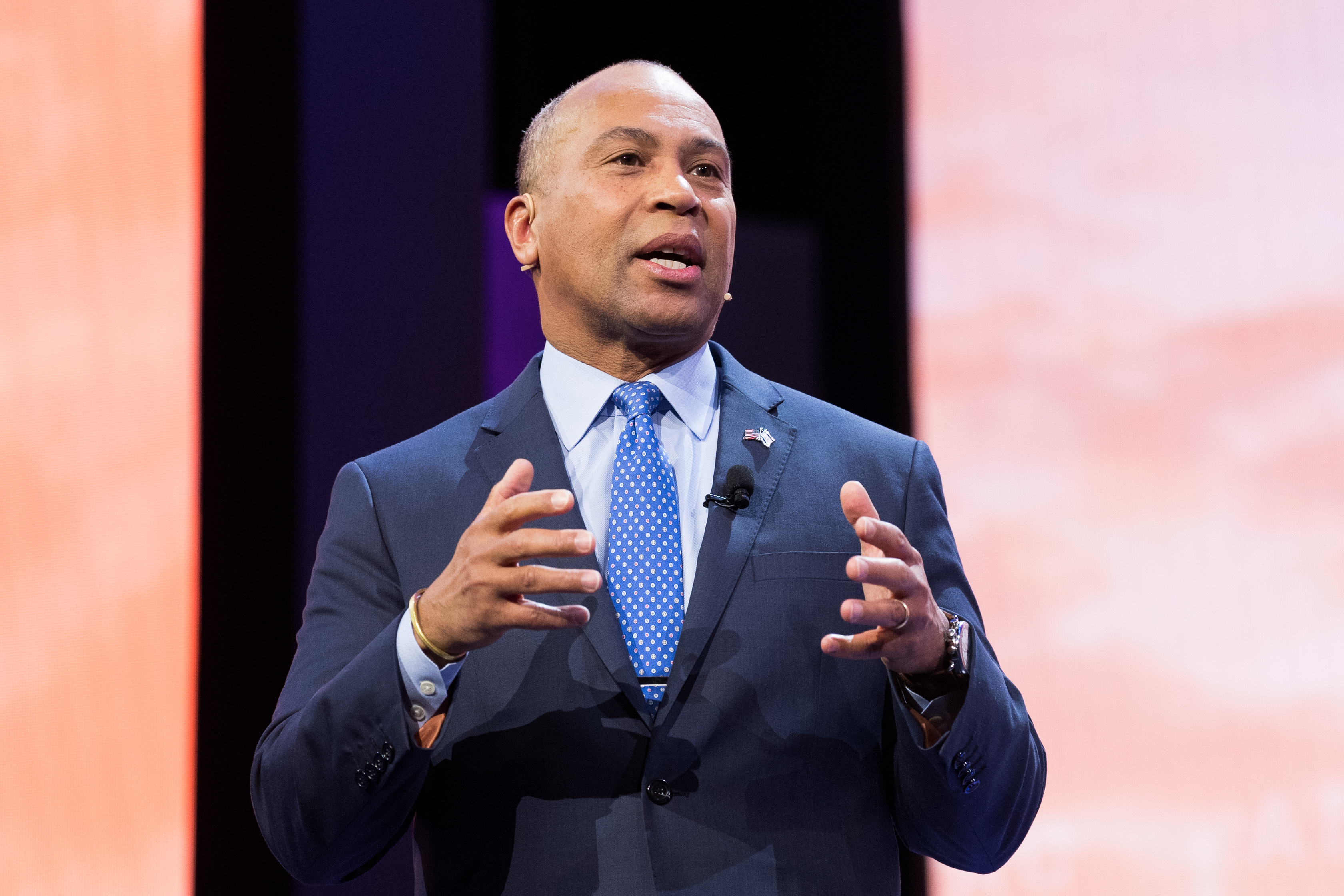 Deval Patrick, Former Governor of Massachusetts, speaking at...