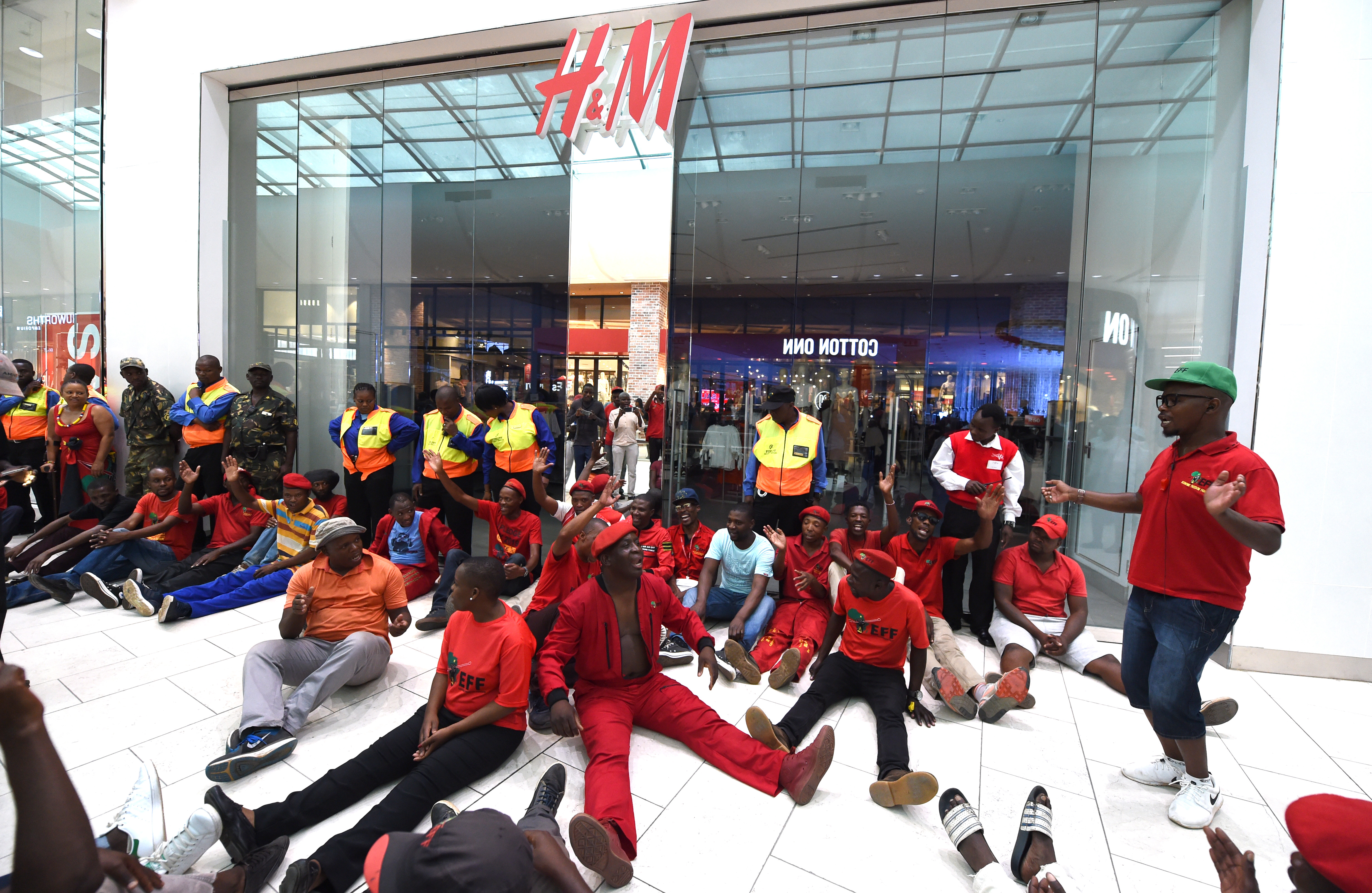 EFF protest against H&M in the Mall of Africa