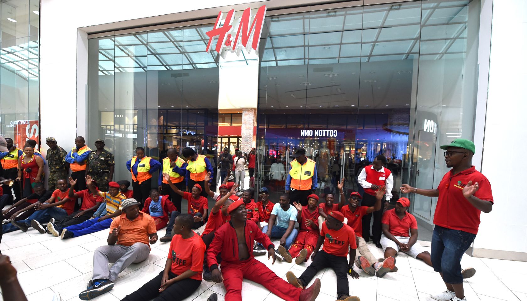 EFF protest against H&M in the Mall of Africa