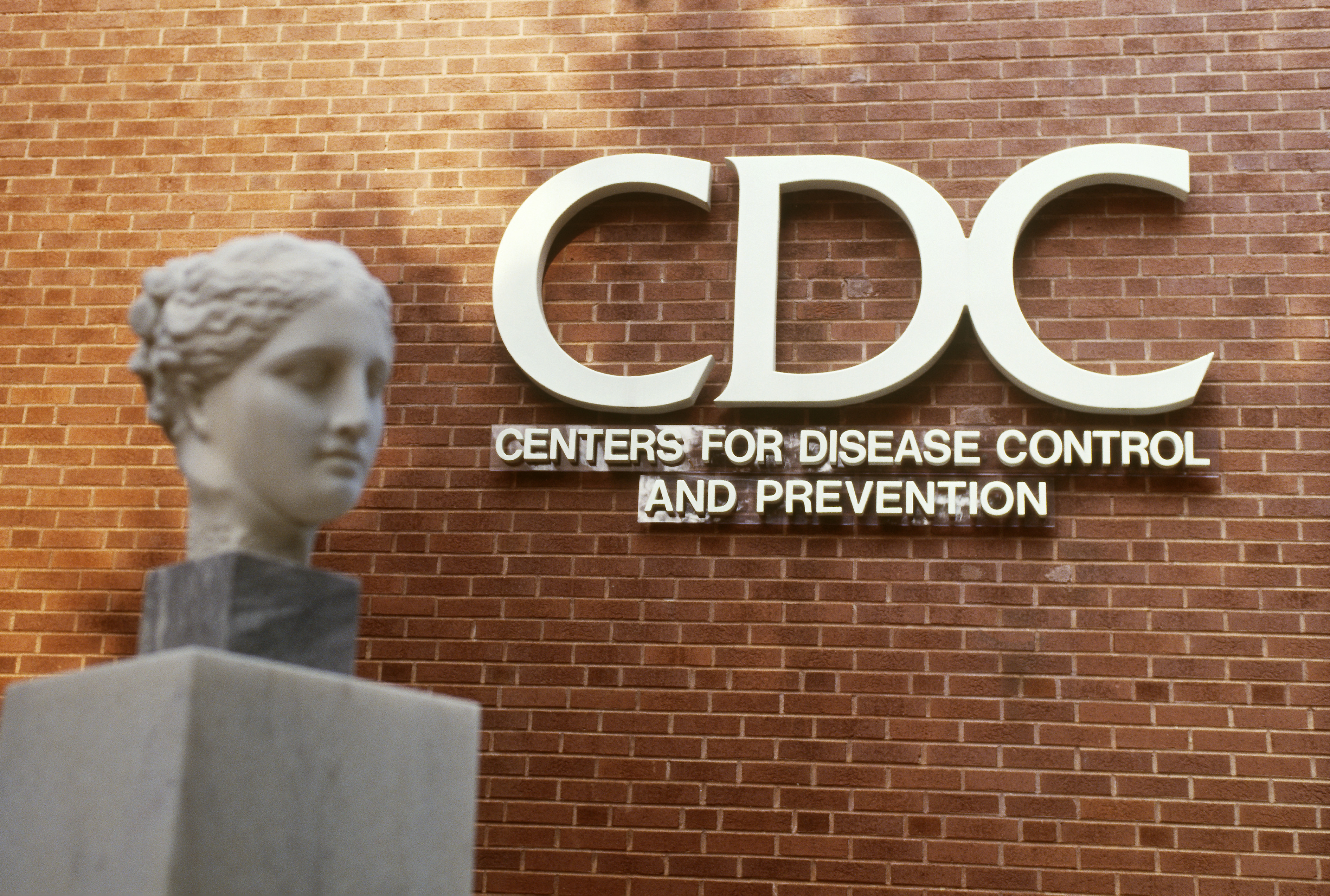 The Center for Disease Control and Prevention (CDC) in Atlanta, Georgia, with a bust of Hygiea, the Greek goddess of health.