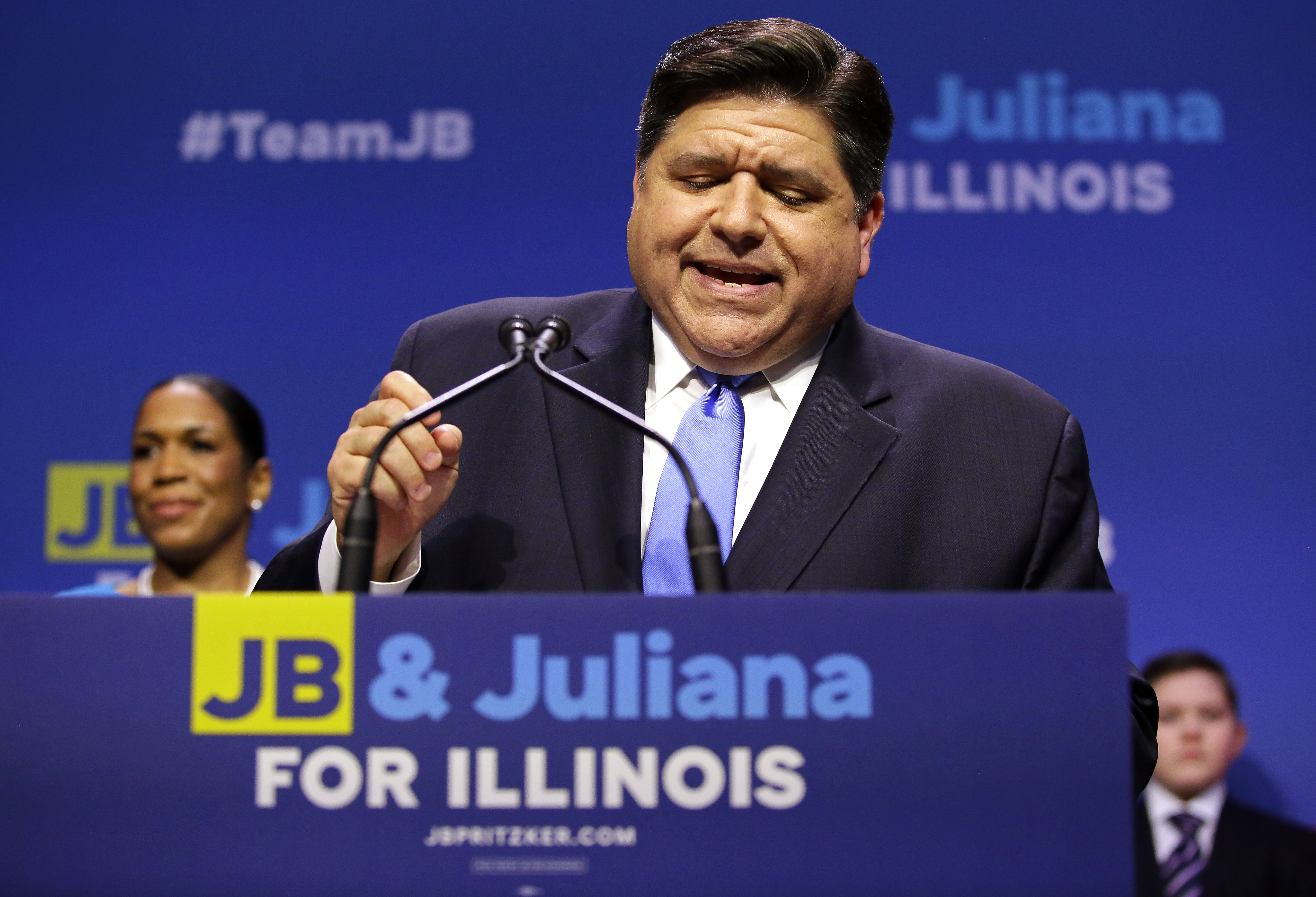 Democratic Gubernatorial Candidate For Governor J.B. Pritzker Holds Primary Night Event In Chicago