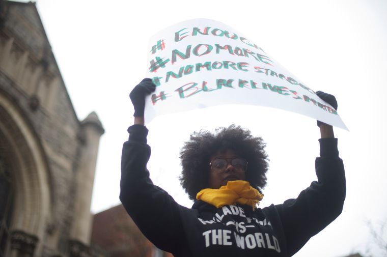 Scenes From The Demonstration Against Racism At Starbucks