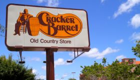 Cracker Barrel Restaurant sign.