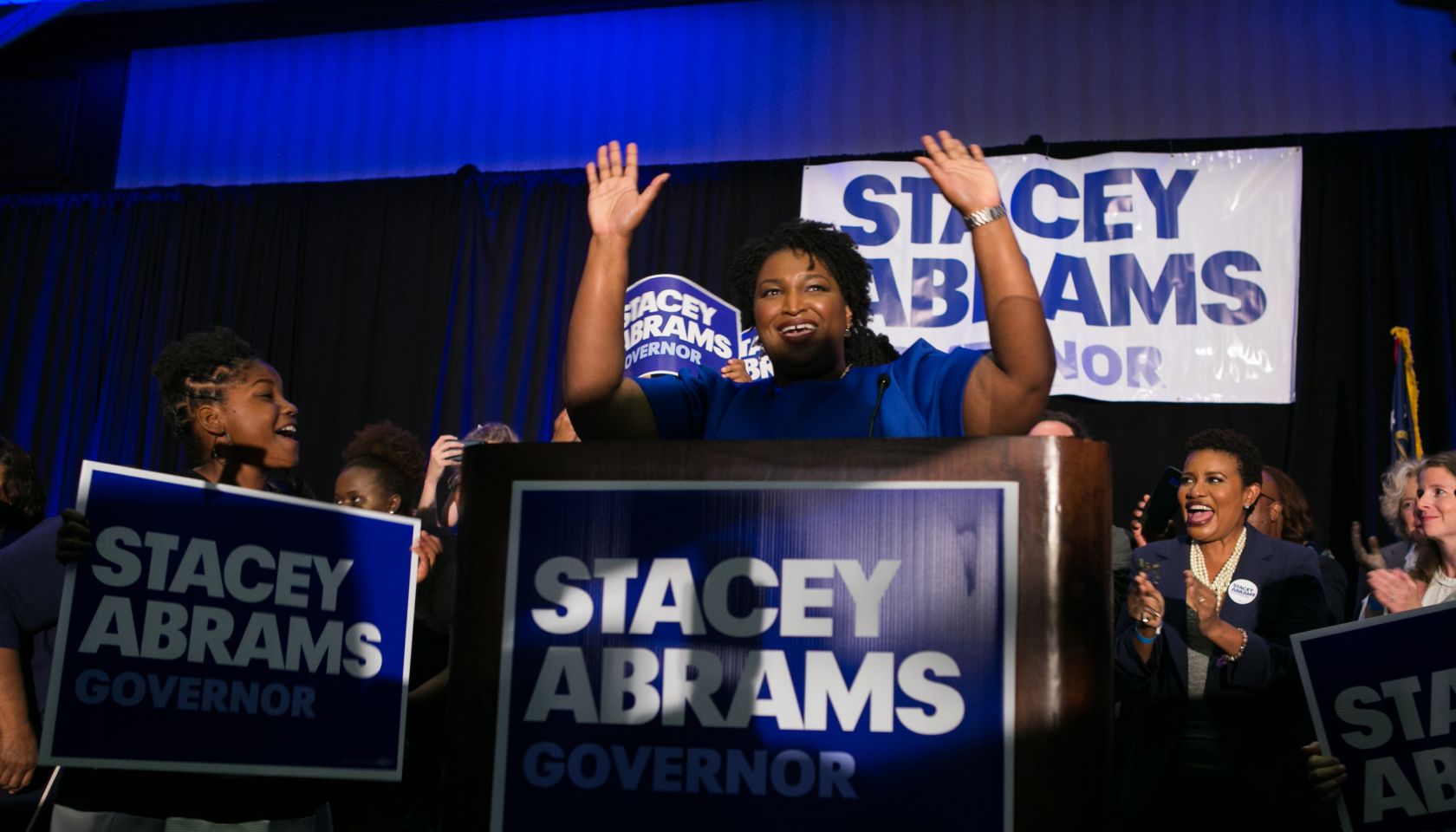 Georgia Democratic Gubernatorial Candidate Stacey Abrams Holds Primary Night Event In Atlanta