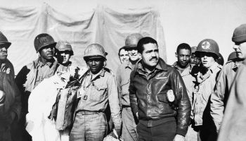 Members of the 99th Fighter Group of the Army Air Forces famous all-Negro outfit, pose for a picture at the Anzio beachh