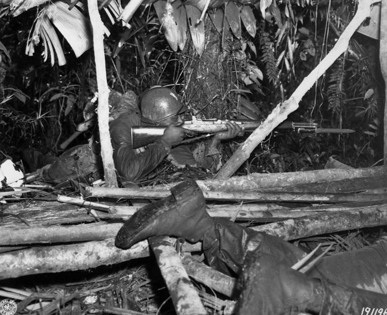 African American Solider in Jungle