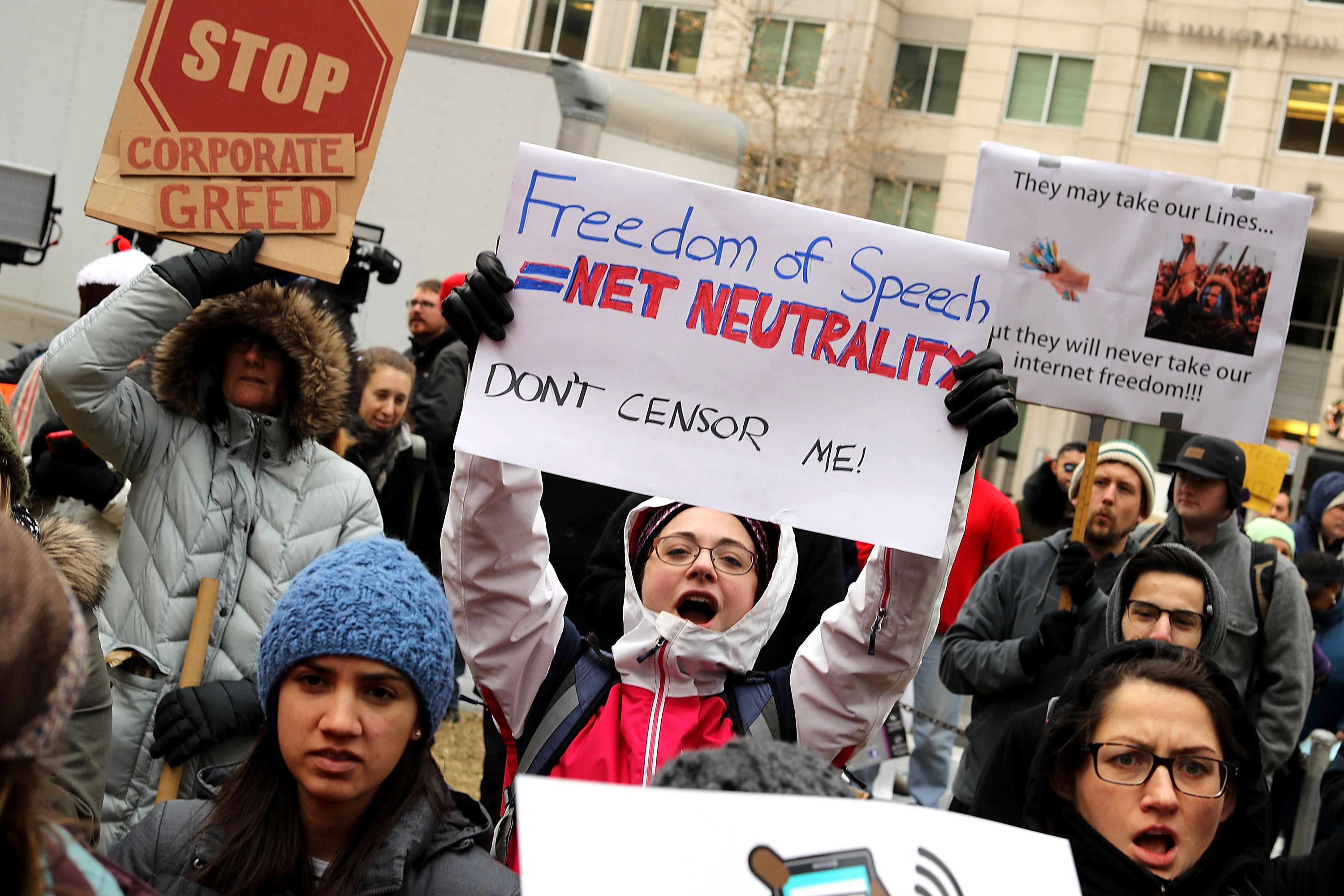 Protestors Rally At FCC Against Repeal Of Net Neutrality Rules