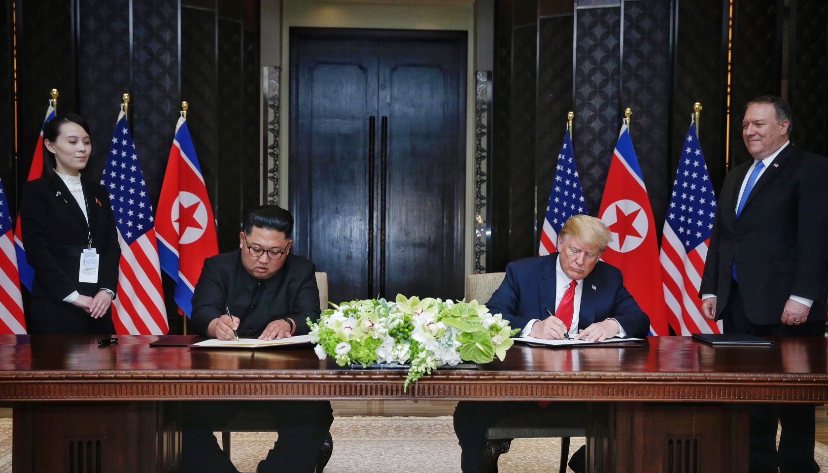 U.S. President Trump meets North Korean Leader Kim Jong-un In Singapore