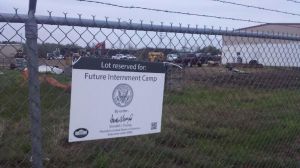 Internment camp signs appear in US Cities.