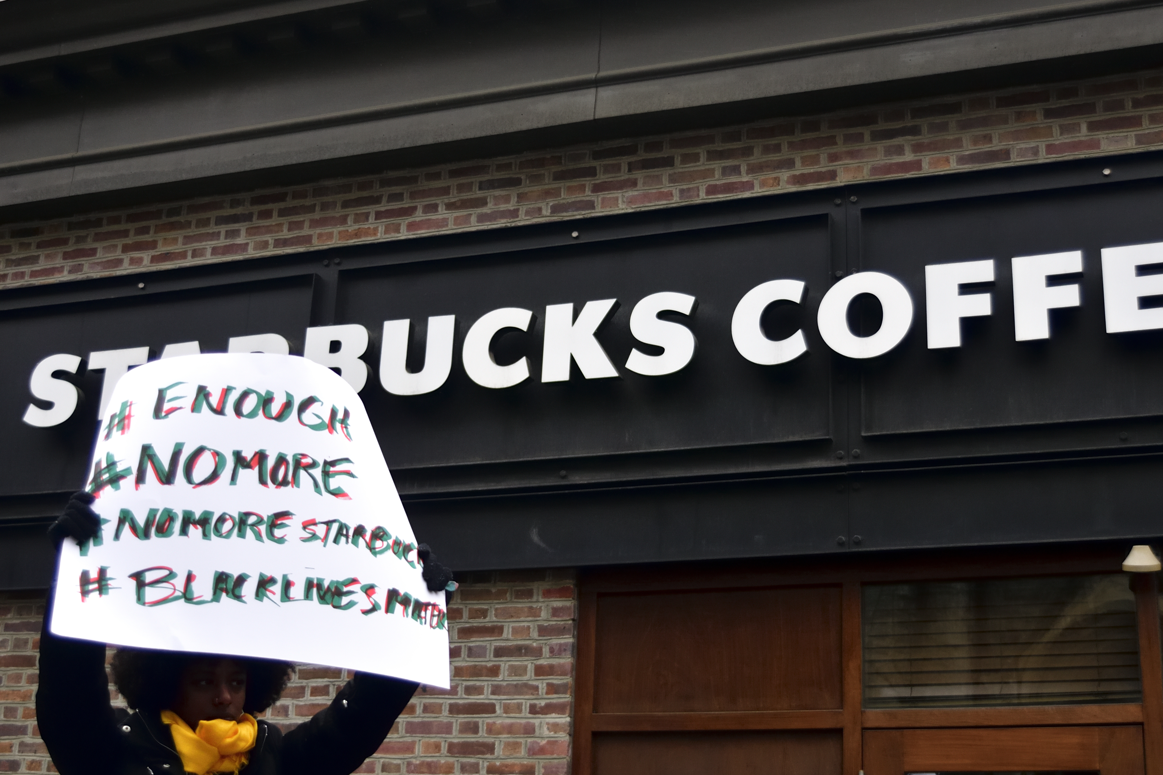 Anti-Racism Protest at Starbucks in Philadelphia, PA