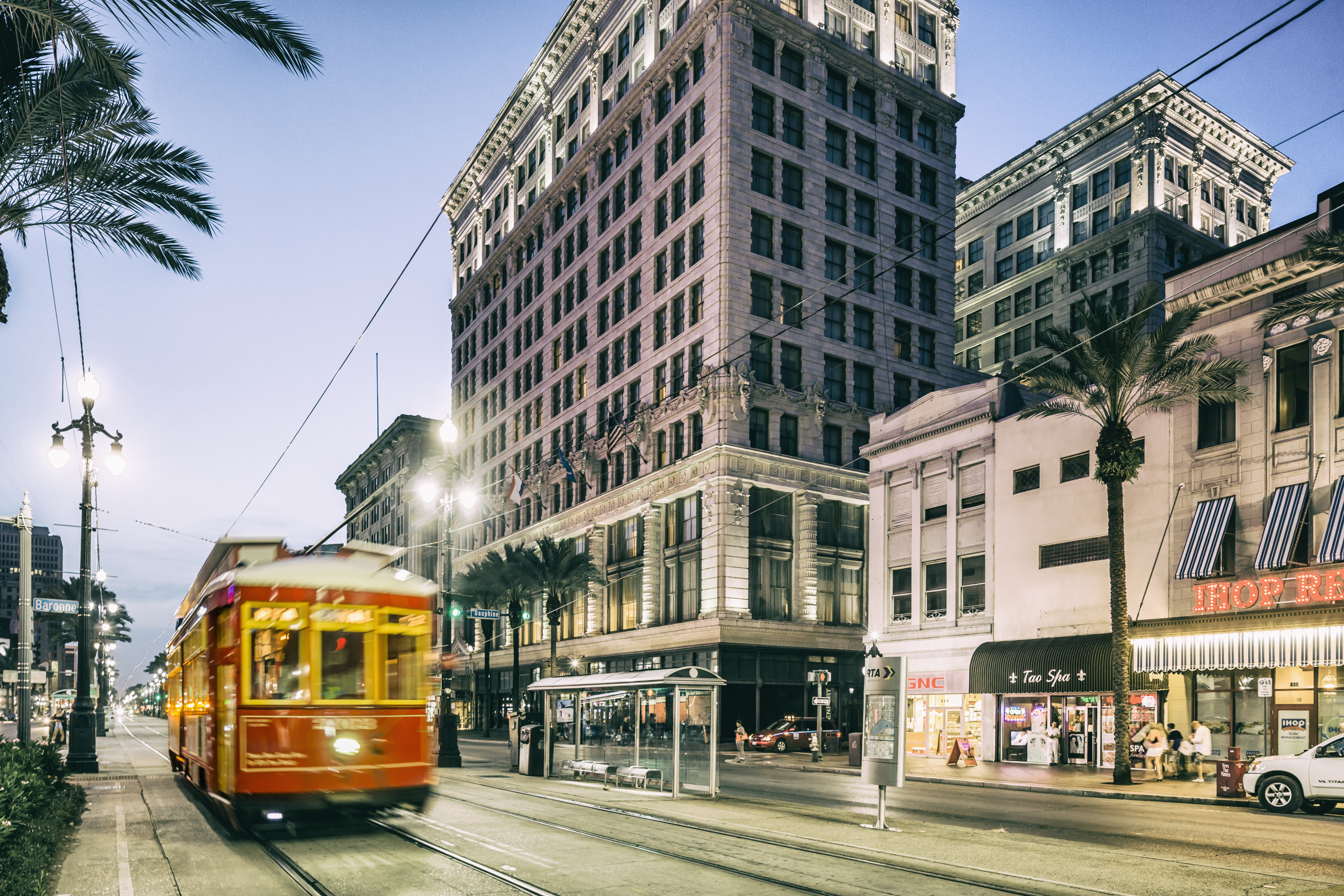 Typical tram in Canal street