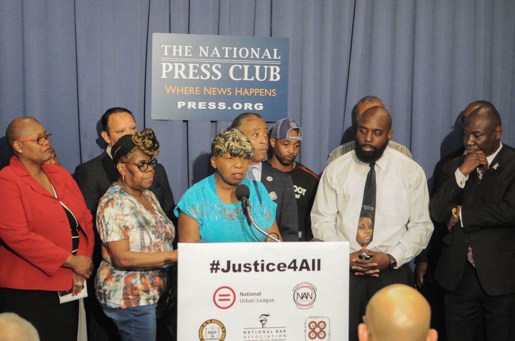 Civil rights leaders join the families of Michael Brown and Eric Garner at a press conference