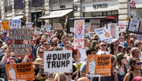 Demonstrators Protest Trump Visit