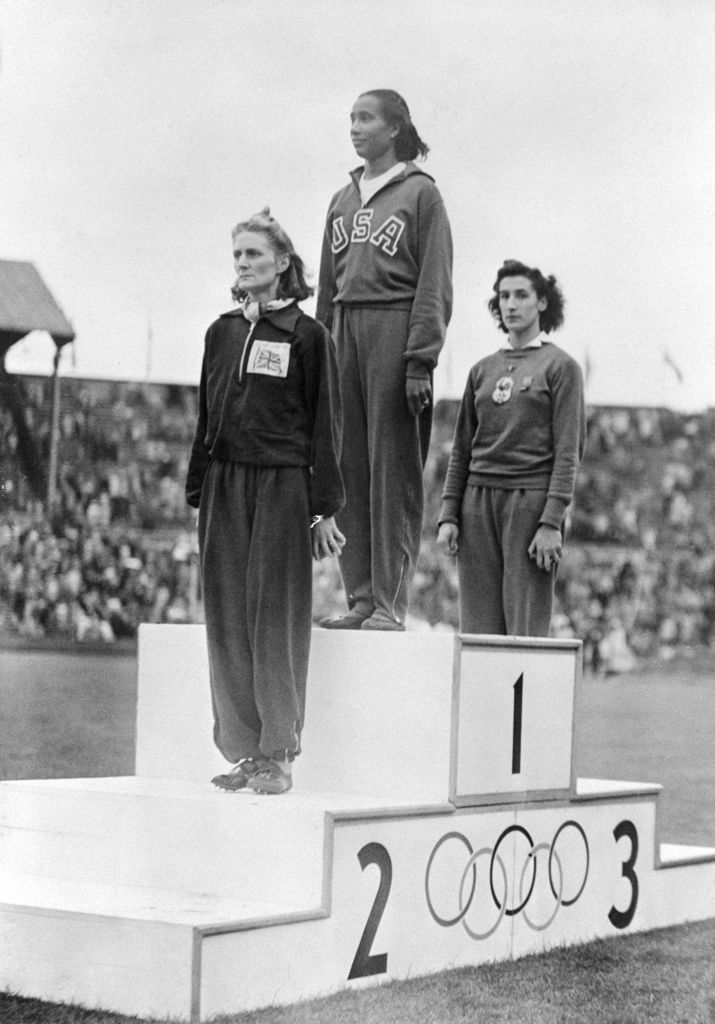 Women Olympic Winners Standing for Awards