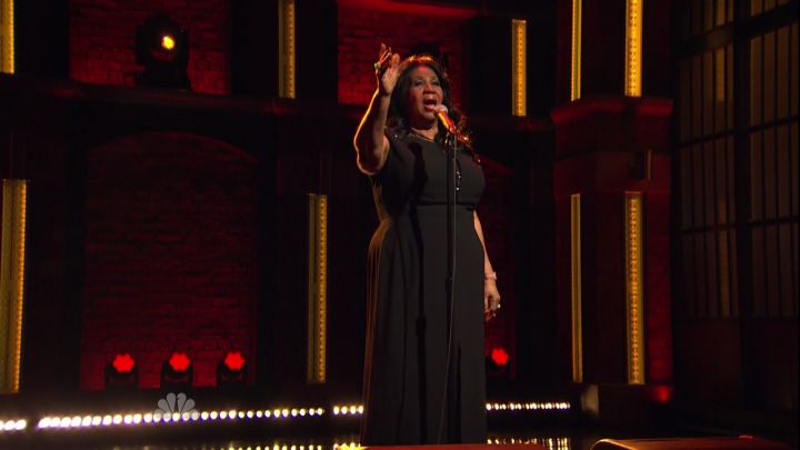 Aretha Franklin during an appearance on NBC’s ‘Late Night with Seth Meyers.’