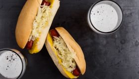 Delisious hot dogs with the sauerkraut