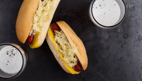 Delisious hot dogs with the sauerkraut