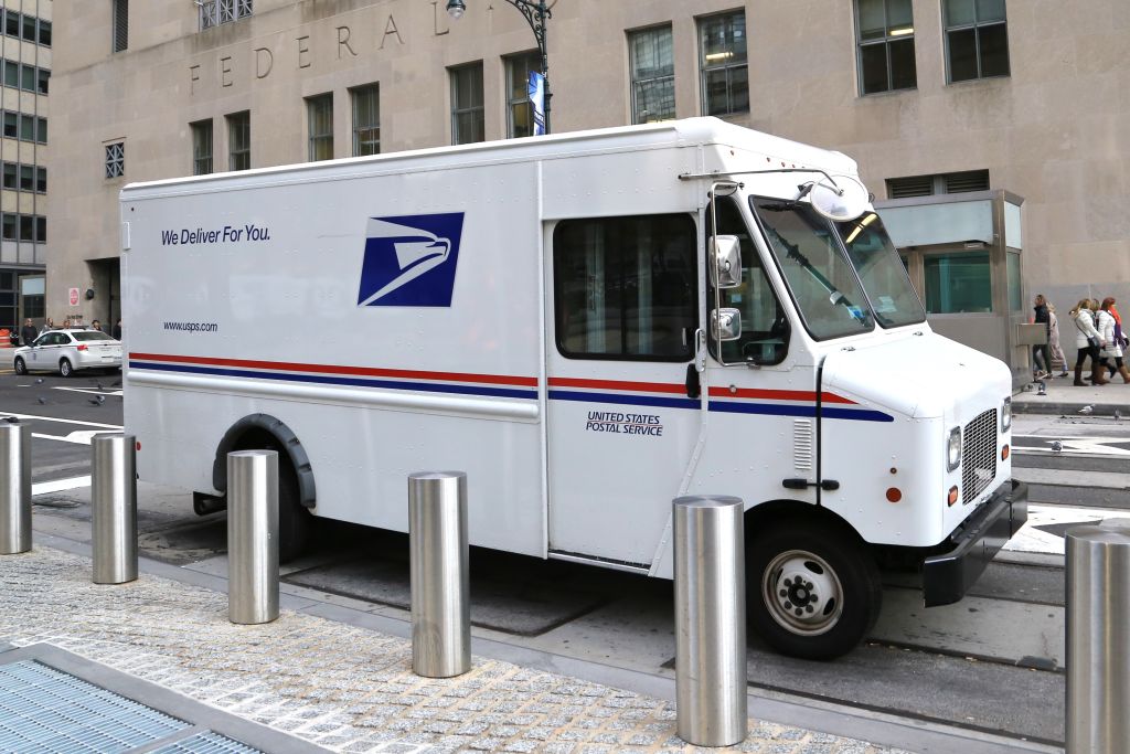 Editorial - Close-up of A US Postal Service Delivery truck