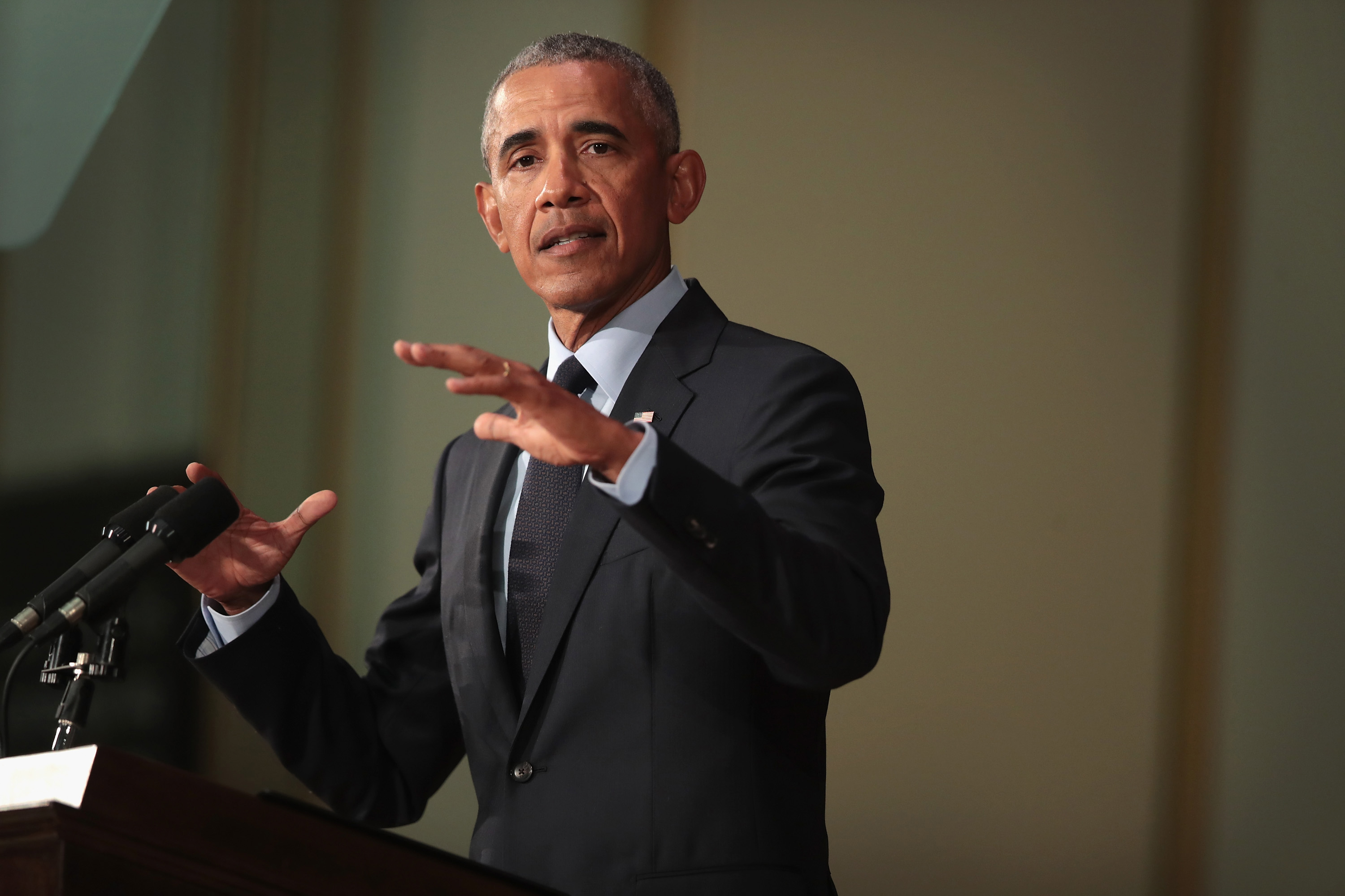 Former President Obama Accepts The Paul H. Douglas Award For Ethics In Government At The University Of Illinois