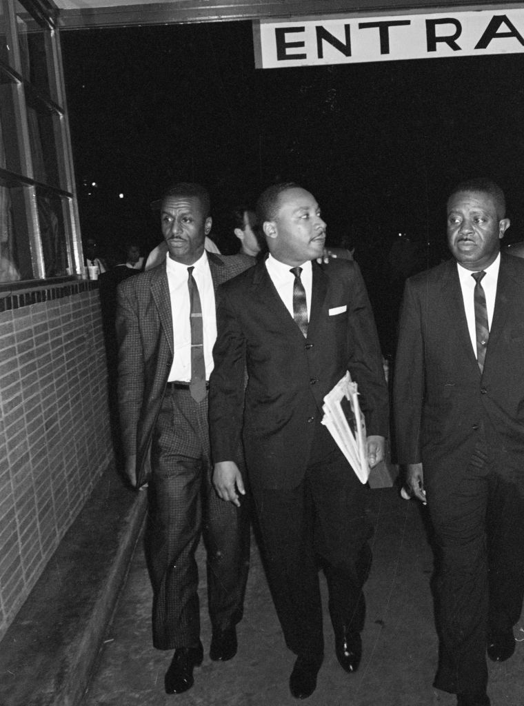 Abernathy,Shuttlesworth,King Walk Solemn