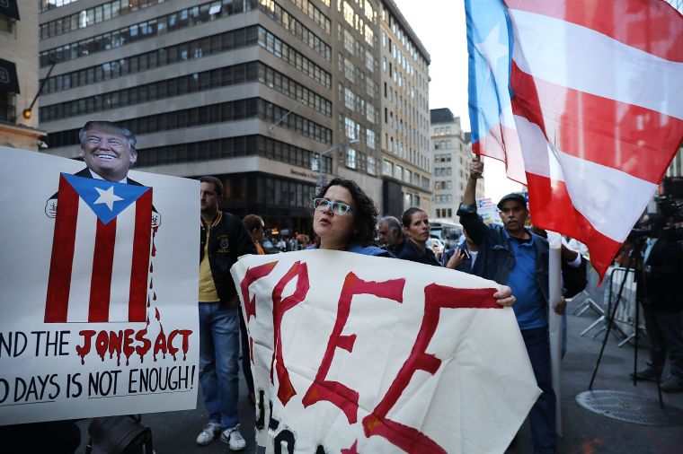 Protestors Rally At Trump Tower For Aid To Puerto Rico