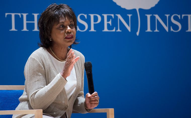 Hill speaks during a Documentaries & Dialogue Series in Colorado in 2013