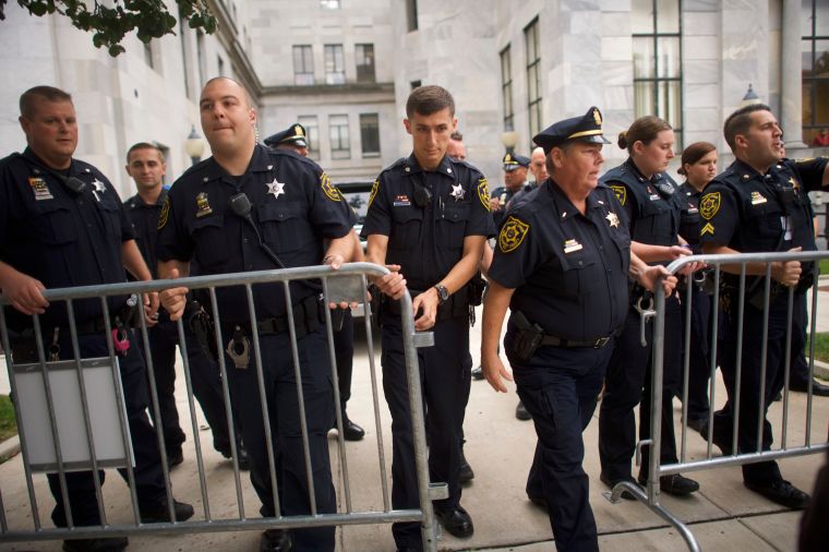 Heavy police presence