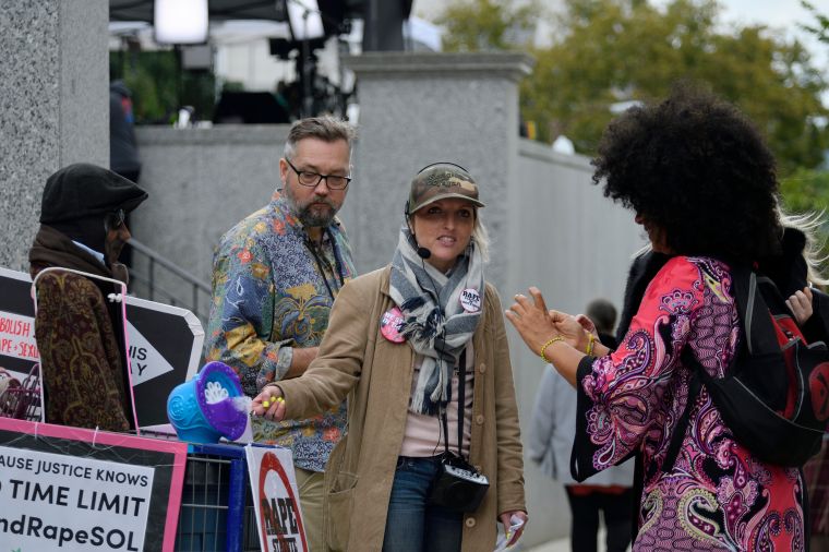Activists at the courthouse