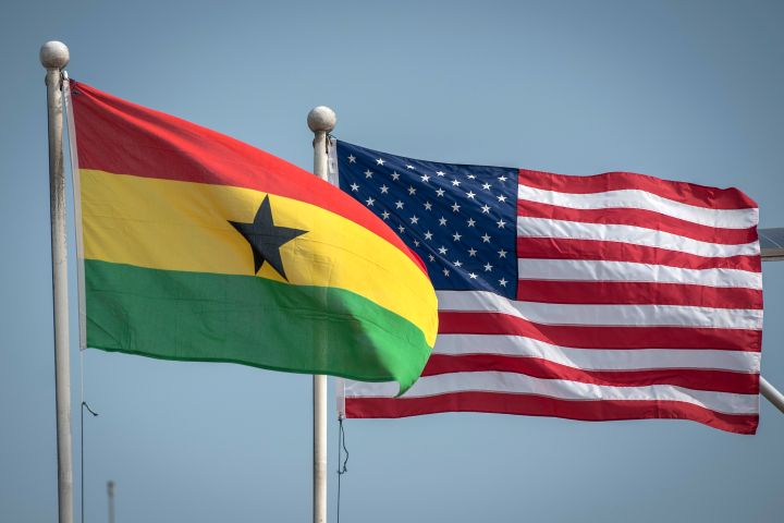 Ghanaian and US flags