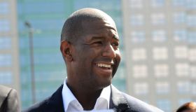 Andrew Gillum speaks at a campaign event In Florida