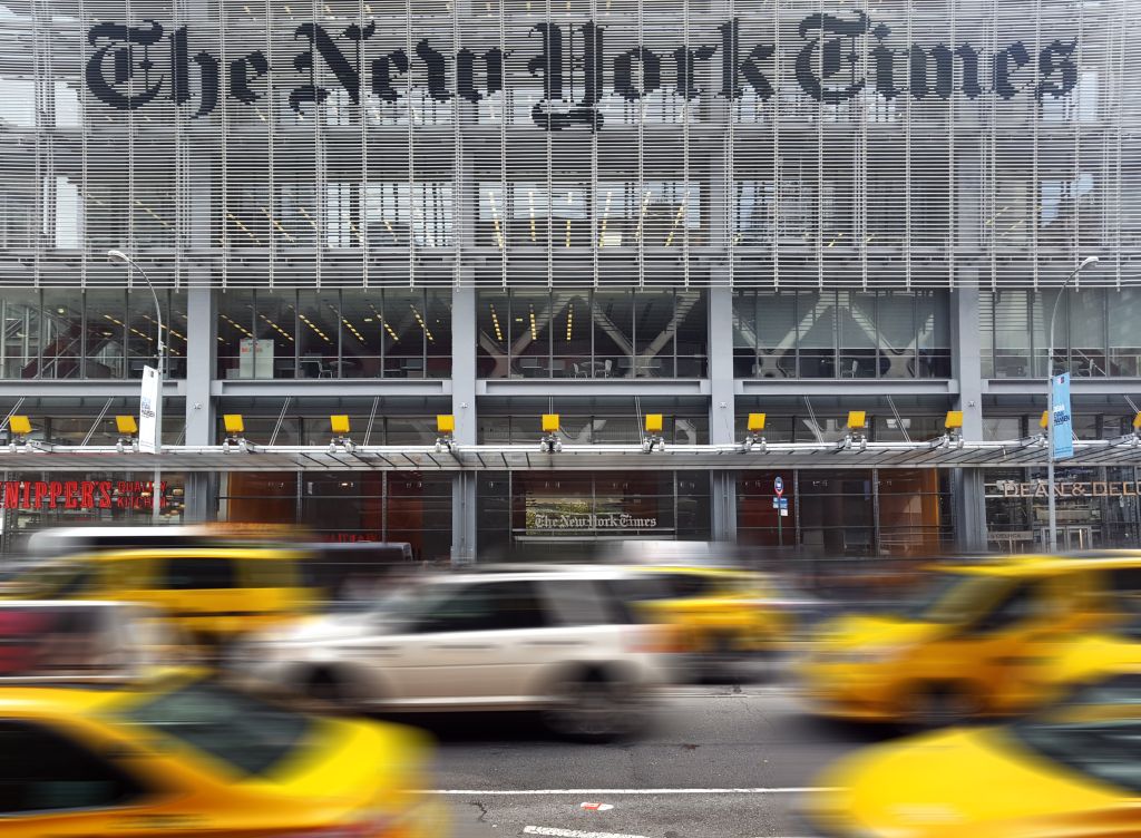 The New York Times headquarters along 8th Avenue in Midtown Manhattan, New York City