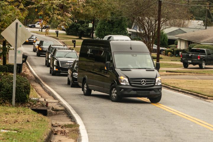 Funeral procession for Diddy’s beloved ex Kim Porter arrives at Cascade Hills Church, Columbus, GA.