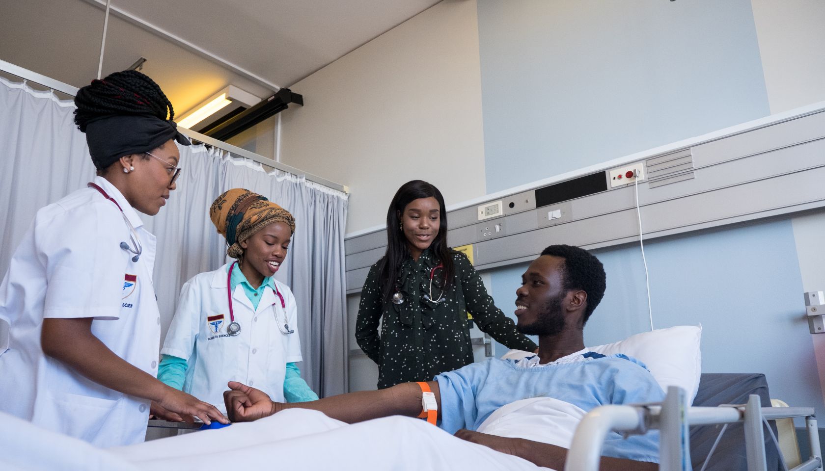 Attending to the patient