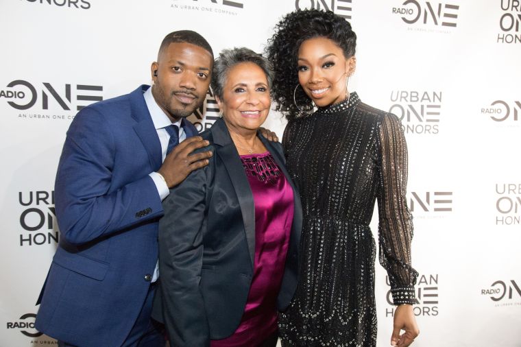 (L-R) Ray J, Cathy Hughes and Brandy