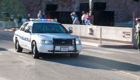 Police car in action, Hoover Dam, Nevada, USA